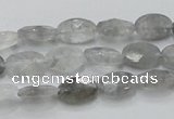 CCQ152 15.5 inches 8*12mm faceted oval cloudy quartz beads wholesale