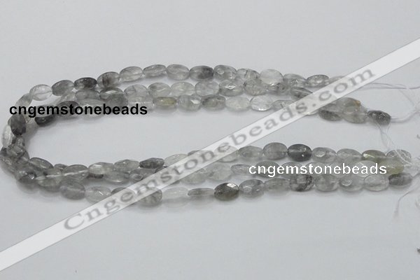 CCQ152 15.5 inches 8*12mm faceted oval cloudy quartz beads wholesale