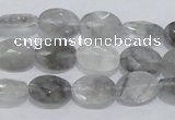 CCQ153 15.5 inches 10*14mm faceted oval cloudy quartz beads wholesale