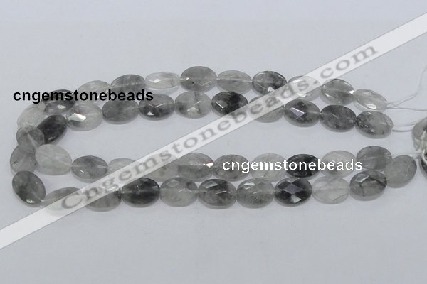 CCQ154 15.5 inches 13*18mm faceted oval cloudy quartz beads wholesale