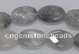 CCQ155 15.5 inches 15*20mm faceted oval cloudy quartz beads wholesale