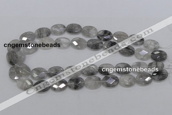 CCQ155 15.5 inches 15*20mm faceted oval cloudy quartz beads wholesale