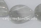 CCQ171 15.5 inches 22*30mm twisted flat teardrop cloudy quartz beads