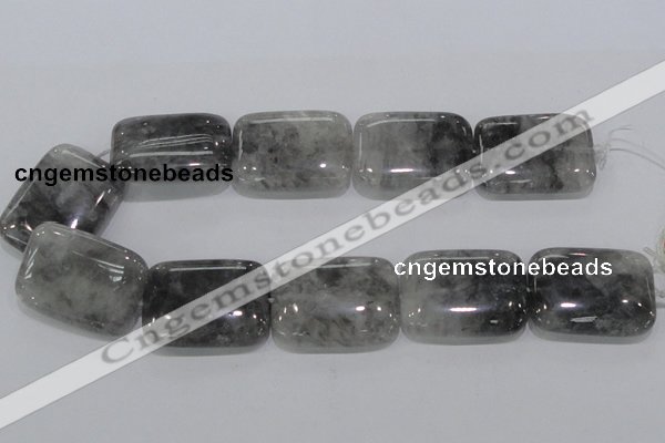 CCQ180 15.5 inches 30*40mm rectangle cloudy quartz beads wholesale