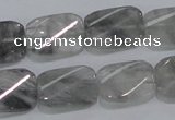 CCQ181 15.5 inches 13*19mm twisted rectangle cloudy quartz beads