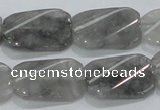 CCQ182 15.5 inches 18*25mm twisted rectangle cloudy quartz beads