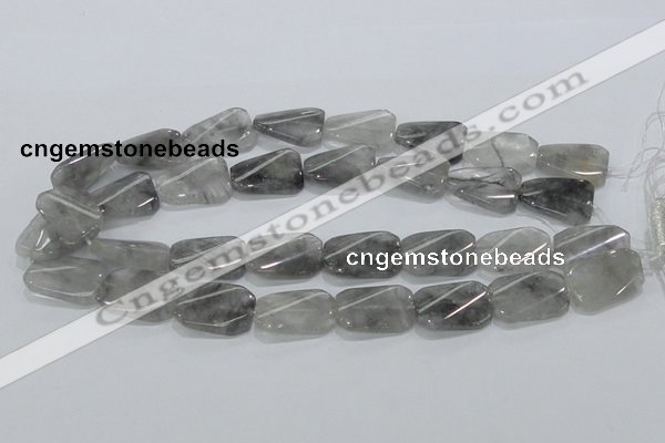 CCQ182 15.5 inches 18*25mm twisted rectangle cloudy quartz beads