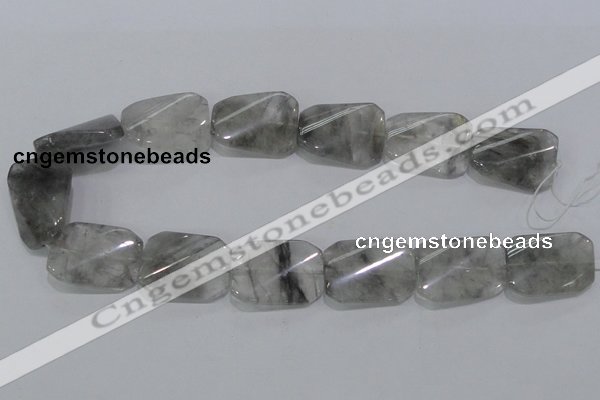 CCQ183 15.5 inches 24*30mm twisted rectangle cloudy quartz beads