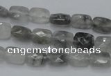 CCQ184 15.5 inches 8*10mm faceted rectangle cloudy quartz beads