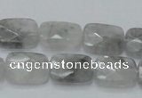 CCQ187 15.5 inches 14*18mm faceted rectangle cloudy quartz beads