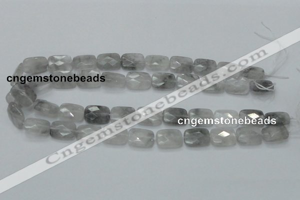 CCQ187 15.5 inches 14*18mm faceted rectangle cloudy quartz beads