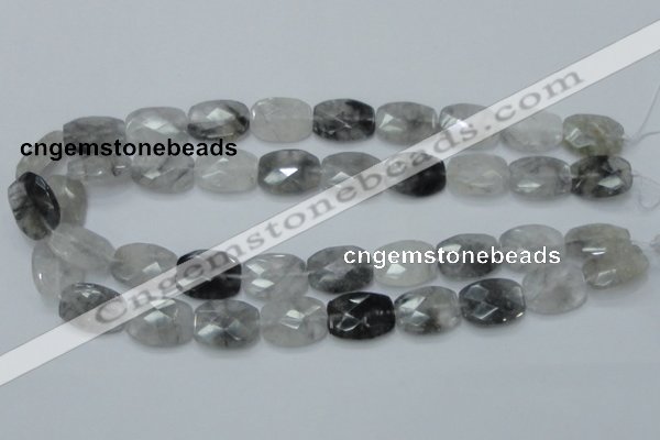 CCQ188 15.5 inches 15*20mm faceted rectangle cloudy quartz beads