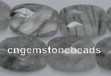 CCQ189 15.5 inches 18*25mm faceted rectangle cloudy quartz beads