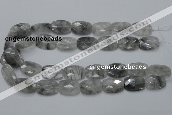 CCQ189 15.5 inches 18*25mm faceted rectangle cloudy quartz beads