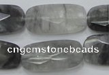 CCQ190 15.5 inches 15*30mm faceted rectangle cloudy quartz beads