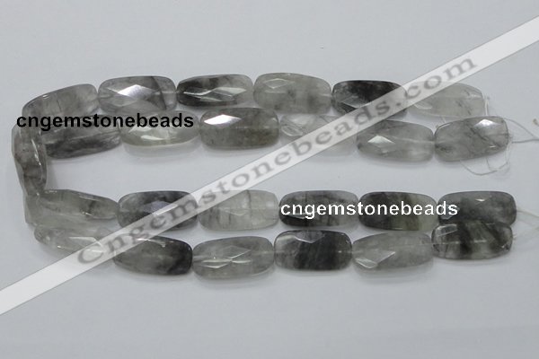 CCQ190 15.5 inches 15*30mm faceted rectangle cloudy quartz beads