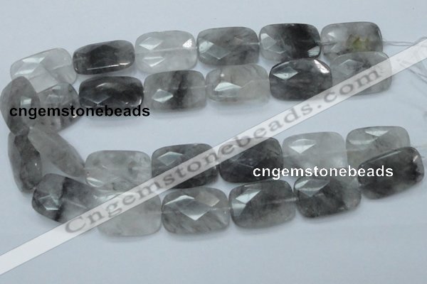 CCQ191 15.5 inches 20*30mm faceted rectangle cloudy quartz beads