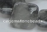 CCQ196 15.5 inches 30*30mm square cloudy quartz beads wholesale