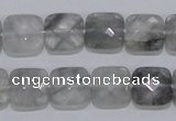 CCQ199 15.5 inches 12*12mm faceted square cloudy quartz beads