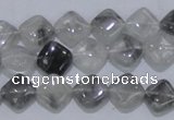 CCQ203 15.5 inches 10*10mm diamond cloudy quartz beads wholesale