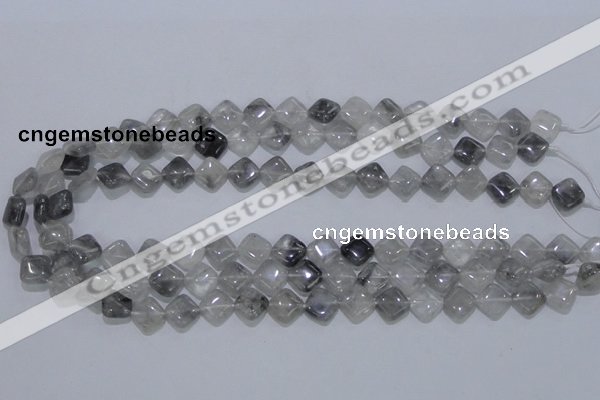 CCQ203 15.5 inches 10*10mm diamond cloudy quartz beads wholesale