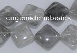 CCQ204 15.5 inches 15*15mm diamond cloudy quartz beads wholesale