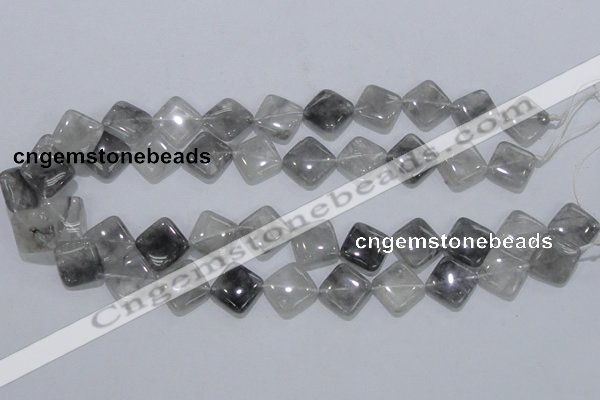 CCQ204 15.5 inches 15*15mm diamond cloudy quartz beads wholesale