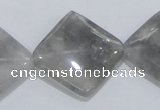 CCQ205 15.5 inches 25*25mm diamond cloudy quartz beads wholesale