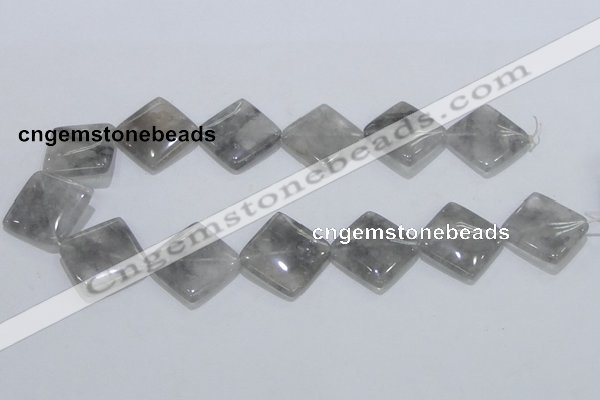 CCQ205 15.5 inches 25*25mm diamond cloudy quartz beads wholesale