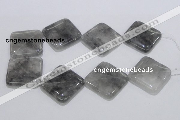 CCQ206 15.5 inches 40*40mm diamond cloudy quartz beads wholesale