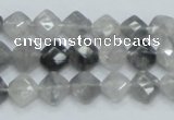 CCQ207 15.5 inches 8*8mm faceted diamond cloudy quartz beads