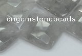 CCQ211 15.5 inches 25*25mm faceted diamond cloudy quartz beads
