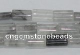 CCQ216 15.5 inches 10*15mm flat column cloudy quartz beads wholesale