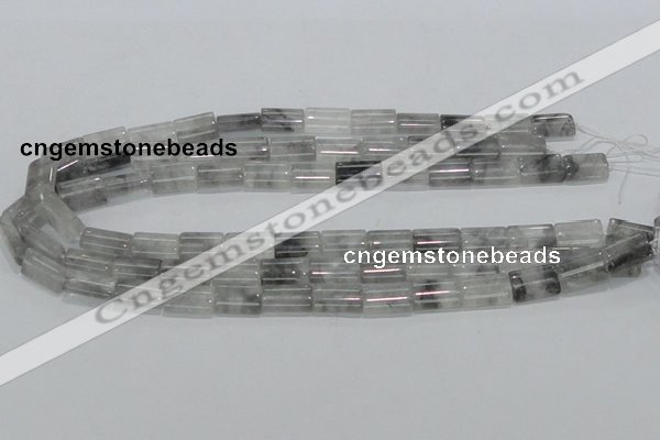 CCQ216 15.5 inches 10*15mm flat column cloudy quartz beads wholesale