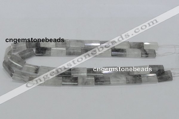 CCQ220 15.5 inches 13*18mm faceted & flat column cloudy quartz beads