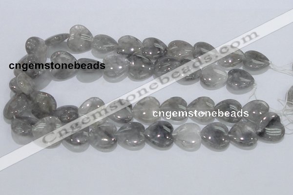 CCQ223 15.5 inches 20*20mm heart cloudy quartz beads wholesale