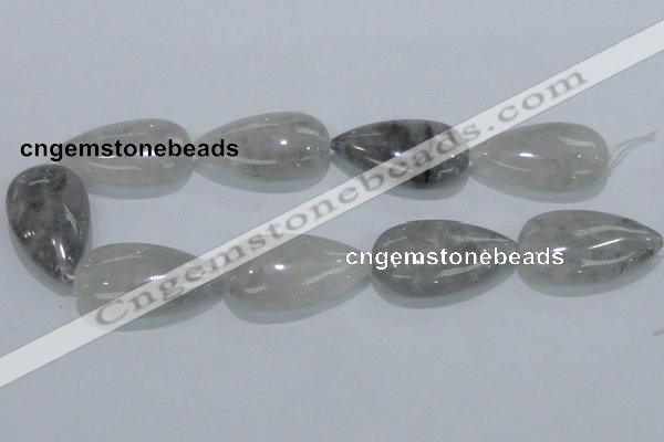 CCQ224 15.5 inches 25*45mm teardrop cloudy quartz beads wholesale