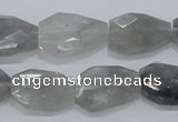 CCQ225 15.5 inches 14*20mm faceted freeform cloudy quartz beads