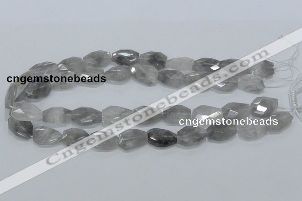 CCQ225 15.5 inches 14*20mm faceted freeform cloudy quartz beads