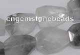 CCQ226 15.5 inches 16*22mm faceted freeform cloudy quartz beads