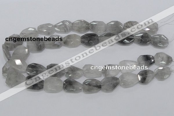 CCQ226 15.5 inches 16*22mm faceted freeform cloudy quartz beads