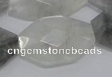 CCQ228 15.5 inches 22*35mm faceted freeform cloudy quartz beads