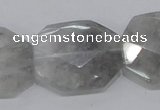 CCQ229 15.5 inches 26*32mm faceted freeform cloudy quartz beads