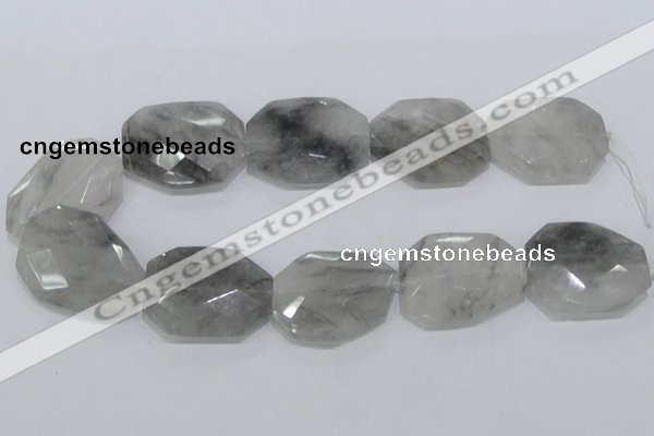 CCQ230 15.5 inches 30*40mm faceted freeform cloudy quartz beads