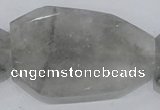 CCQ231 15.5 inches 30*50mm faceted freeform cloudy quartz beads