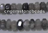 CCQ237 15.5 inches 8*12mm faceted rondelle cloudy quartz beads