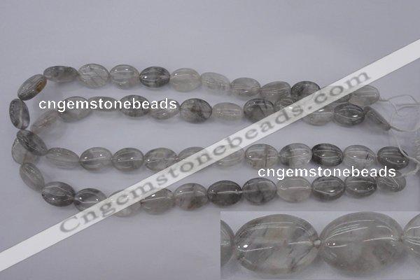 CCQ244 15.5 inches 12*16mm oval cloudy quartz beads wholesale