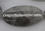 CCQ246 15.5 inches 25*50mm oval cloudy quartz beads wholesale