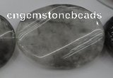 CCQ253 15.5 inches 30*40mm twisted oval cloudy quartz beads wholesale