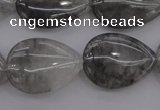 CCQ255 15.5 inches 18*25mm flat teardrop cloudy quartz beads